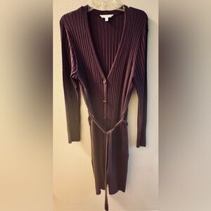Time and Tru Women’s Size Large Cardigan Long Sleeve Purple Open  Cardigan Tie